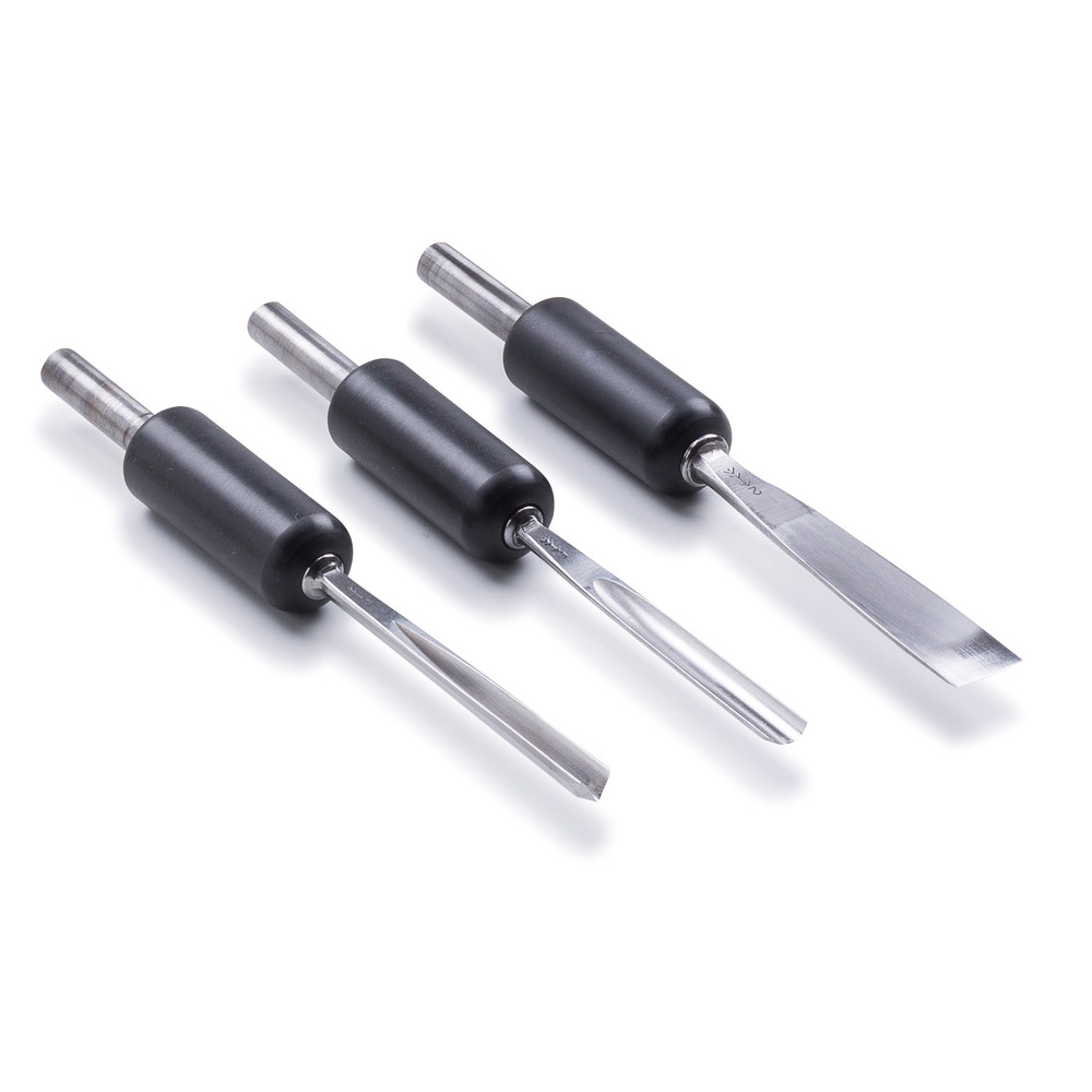 Magma: Schnitzeisen Set - 3 Pfeil Schnitzeisen, 3 Adapter, Handstück: SM-WPSEI3