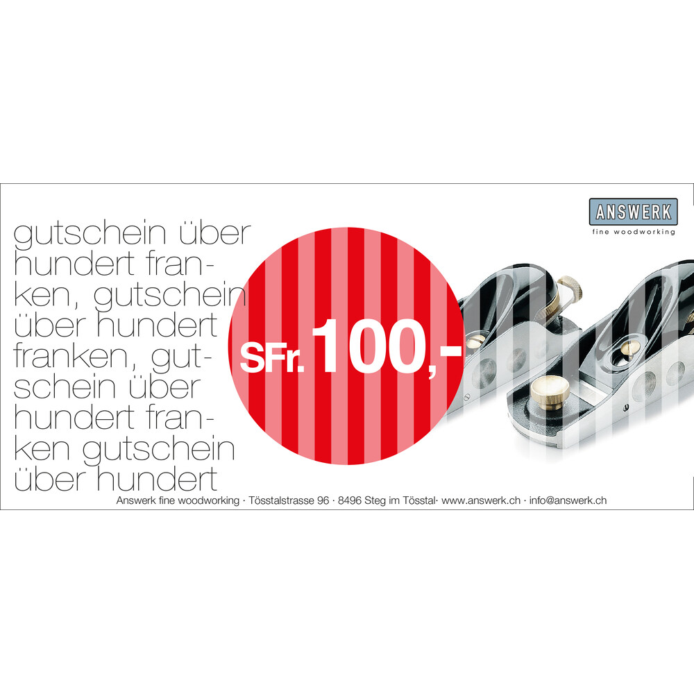 Magma: ANSWERK-Geschenkgutschein CHF 100,--: ANS-GS100